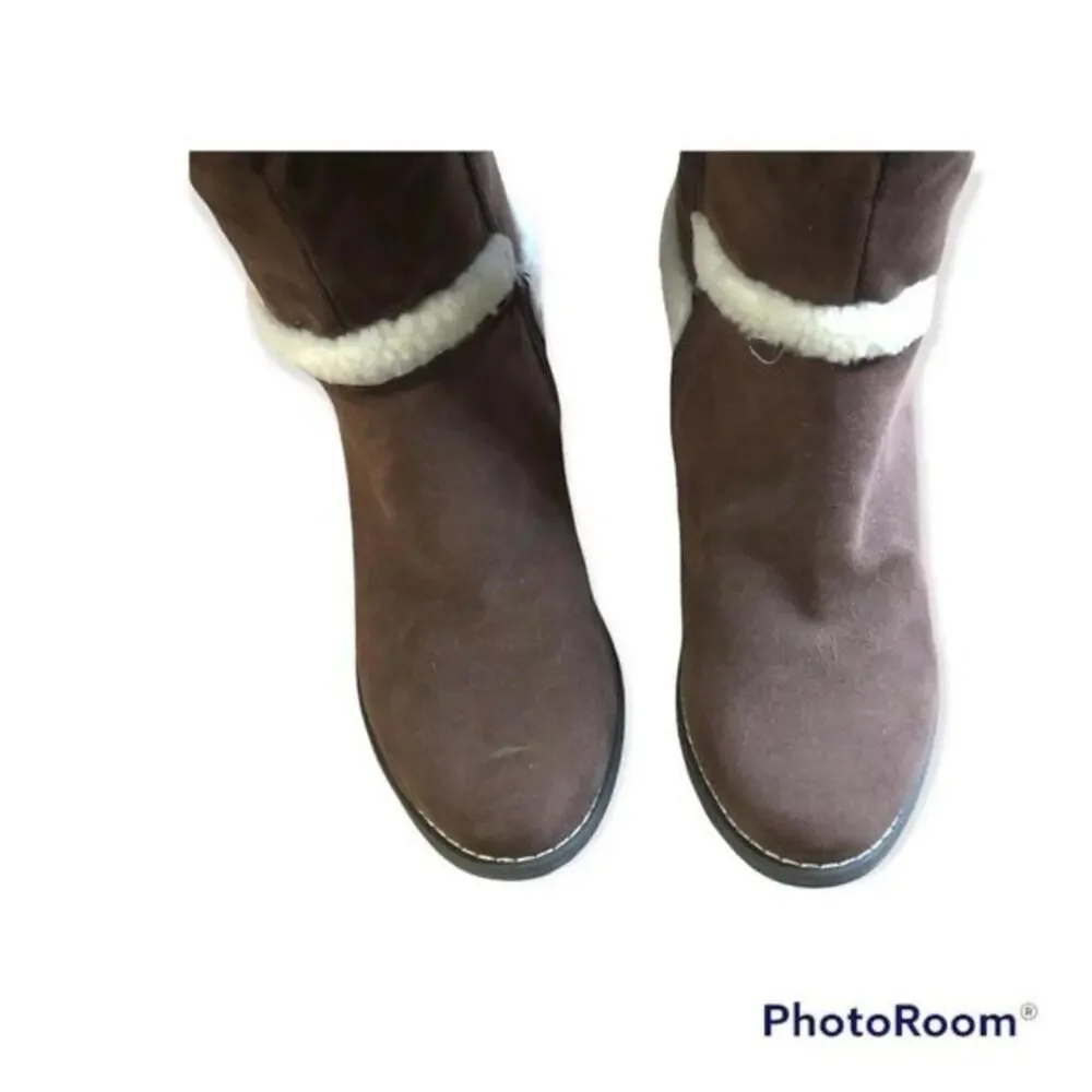 Over the knee faux shearling suede women's boots size‎ 7